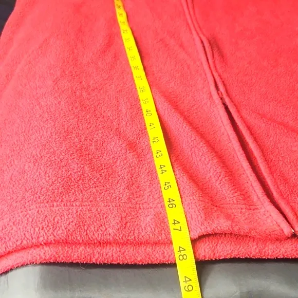 L.L.BEAN maroon full-length full-zip fleece cabincore bathrobe.