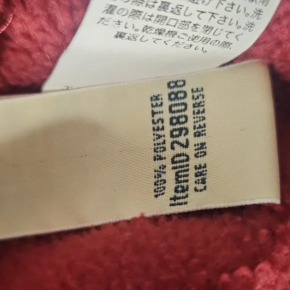 L.L.BEAN maroon full-length full-zip fleece cabincore bathrobe.