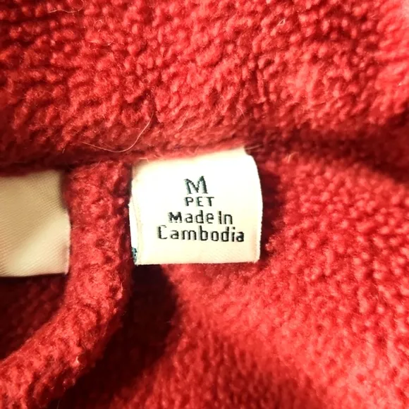 L.L.BEAN maroon full-length full-zip fleece cabincore bathrobe.