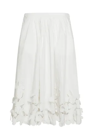 Long Skirt In Poplin | Bianco