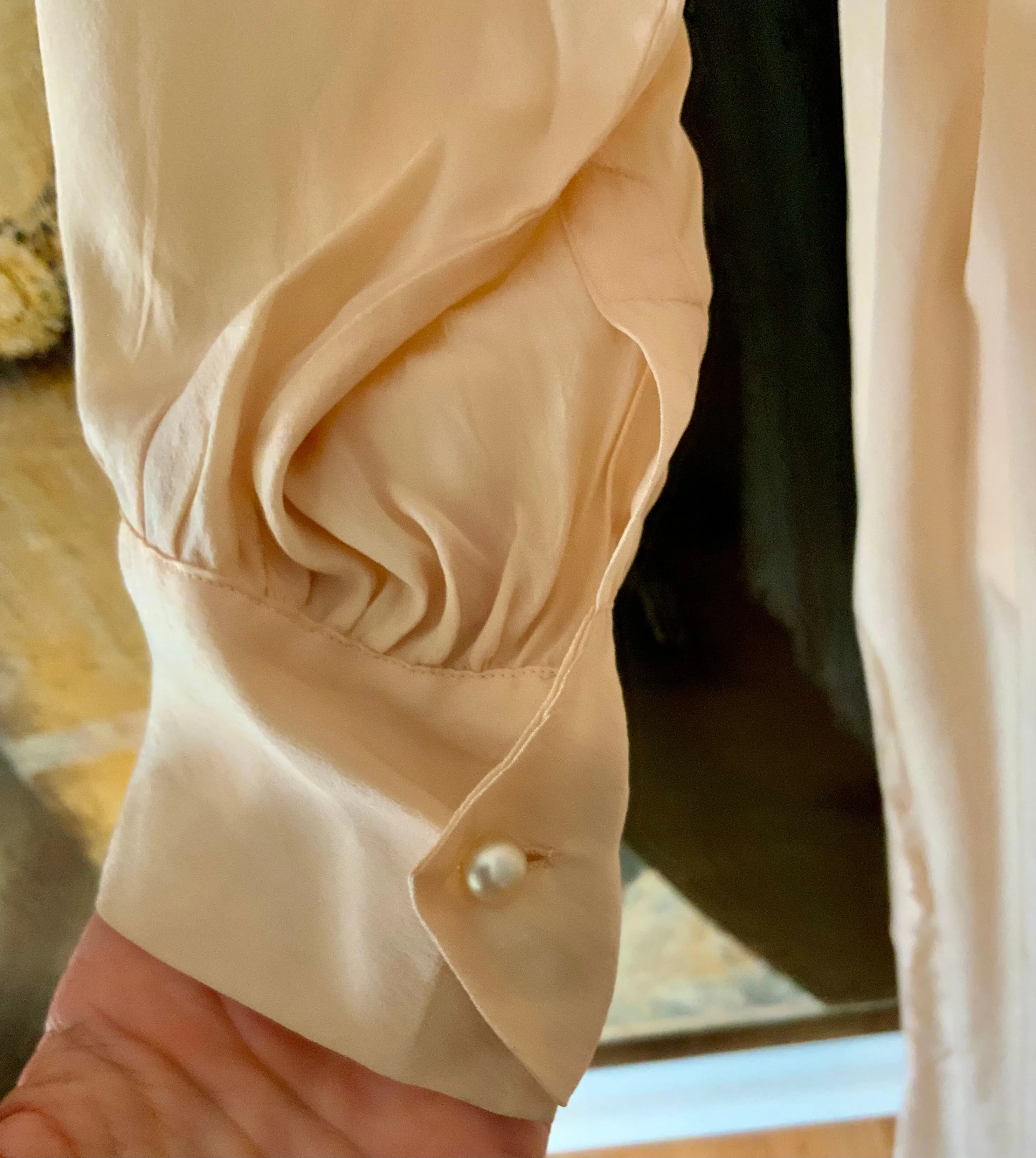Long Sleeve Silk Nightgown Embroidered - 20s - 20X