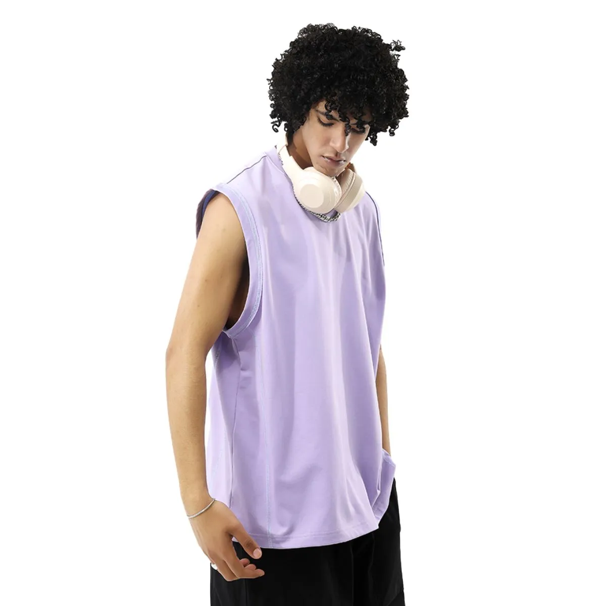 Loose Fit Contrast Muscle Tank 260gsm