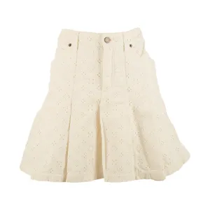 Louis Vuitton White Denim Monogram Skirt