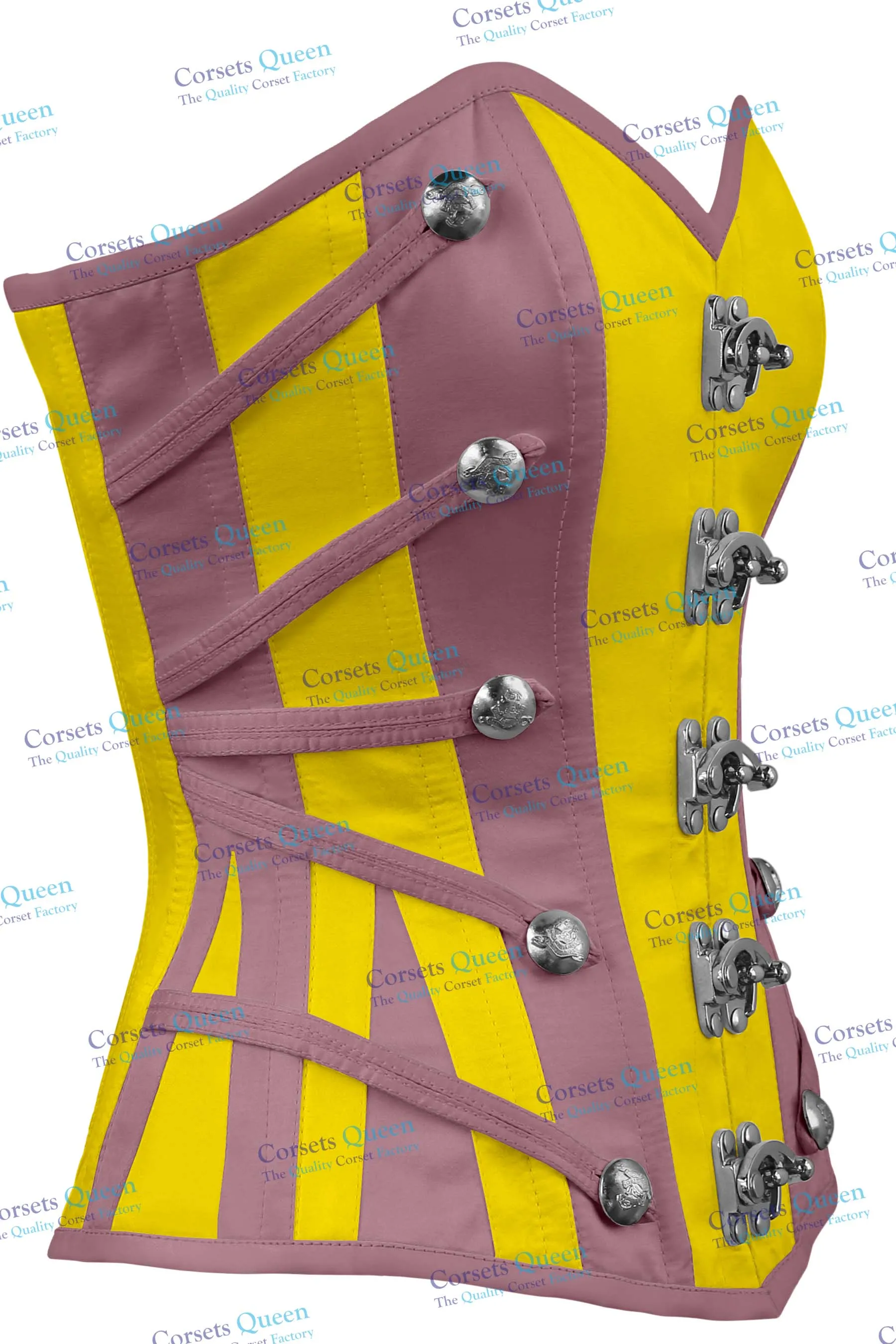 Lowe Satin Overbust Corset With Buckles