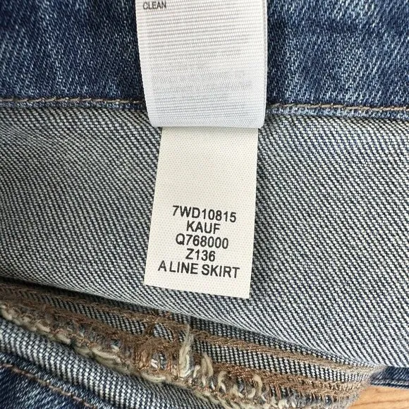 Lucky Brand Denim A-Line Skirt Womens Size 10/30 Blue Button Up