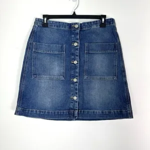 Lucky Brand Denim A-Line Skirt Womens Size 10/30 Blue Button Up