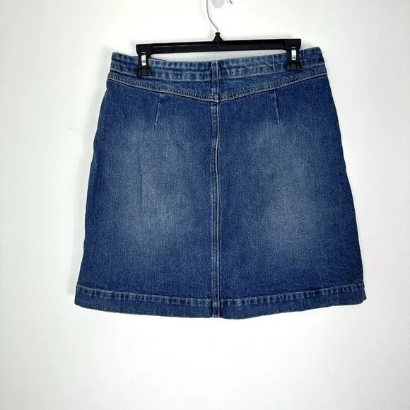 Lucky Brand Denim A-Line Skirt Womens Size 10/30 Blue Button Up