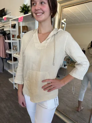 Lulu-B Stone Linen Hoodie