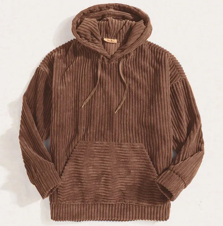 Luxury Men's Corduroy Hooded Jacket