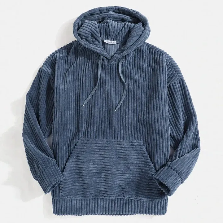 Luxury Men's Corduroy Hooded Jacket