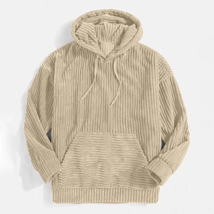 Luxury Men's Corduroy Hooded Jacket