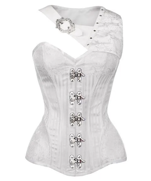 Lynch Gothic White Brocade Corset with Bolero