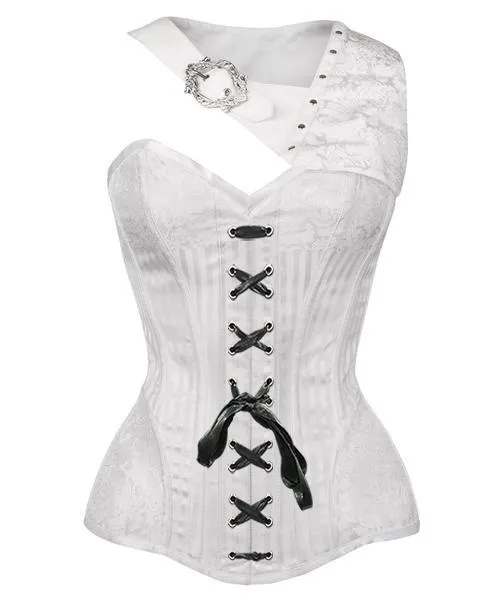 Lynch Gothic White Brocade Corset with Bolero