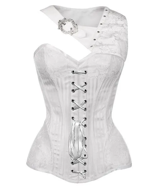 Lynch Gothic White Brocade Corset with Bolero