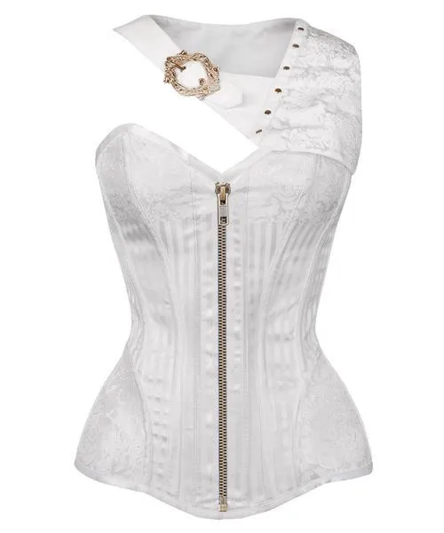 Lynch Gothic White Brocade Corset with Bolero