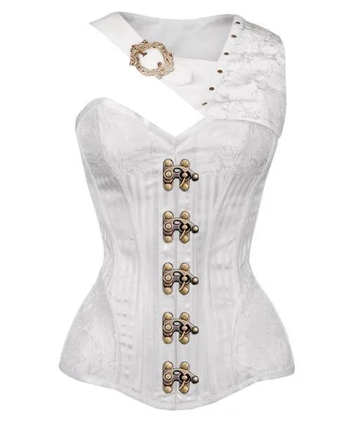 Lynch Gothic White Brocade Corset with Bolero