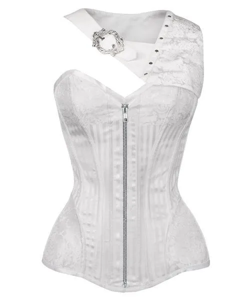 Lynch Gothic White Brocade Corset with Bolero
