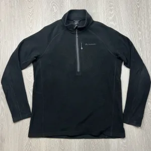 Macpac Mens Polartec Fleece 1/4 Zip Black Jumper Size Medium