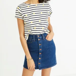 MADEWELL Button Front Mini Skirt NWT