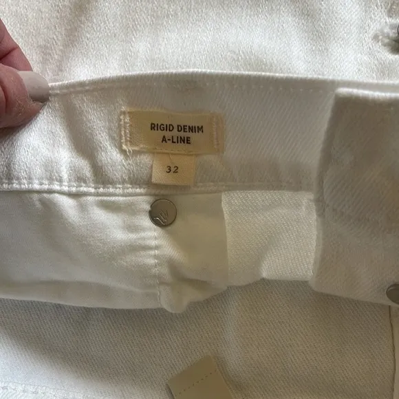 🆕Madewell Rigid Denim A-Line Mini Skirt White SHIPS SAME DAY📦‼️