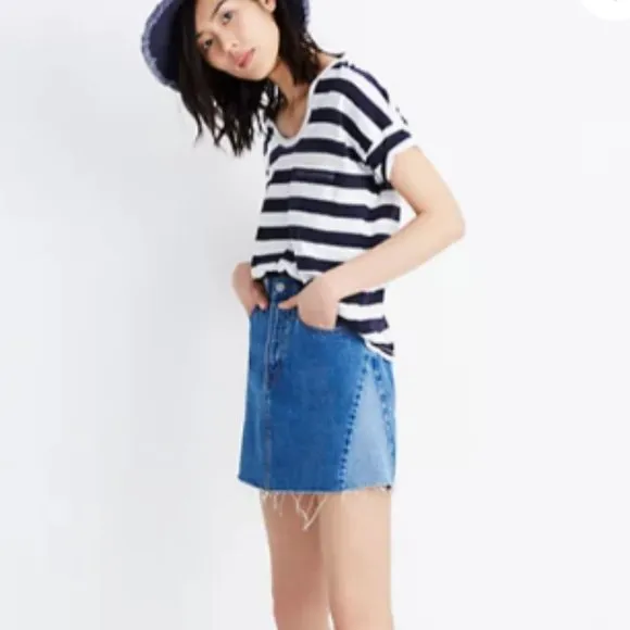 Madewell Rigid Denim A-Line Pieced Mini Skirt