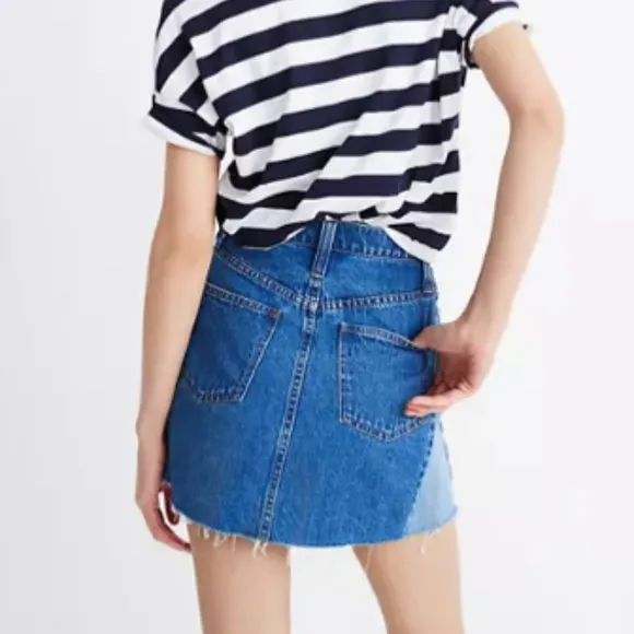 Madewell Rigid Denim A-Line Pieced Mini Skirt