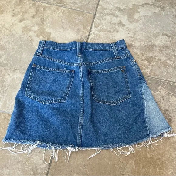 Madewell Rigid Denim A-Line Pieced Mini Skirt