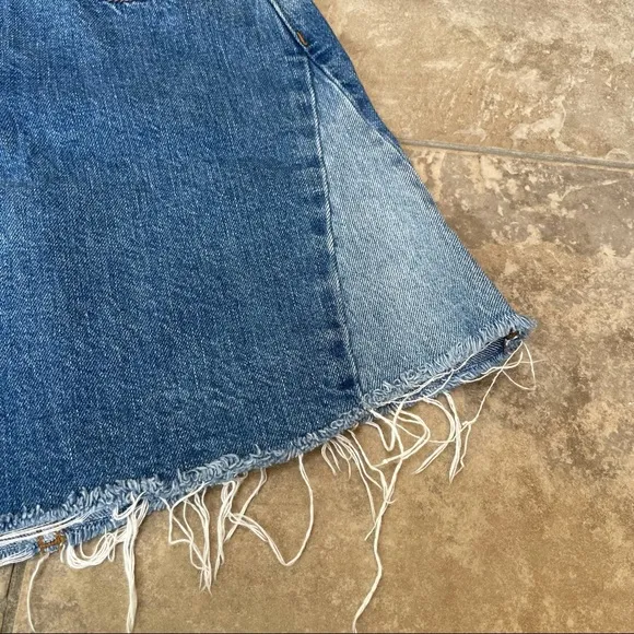Madewell Rigid Denim A-Line Pieced Mini Skirt