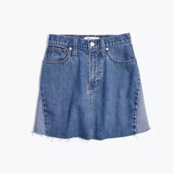 Madewell Rigid Denim A-Line Pieced Mini Skirt