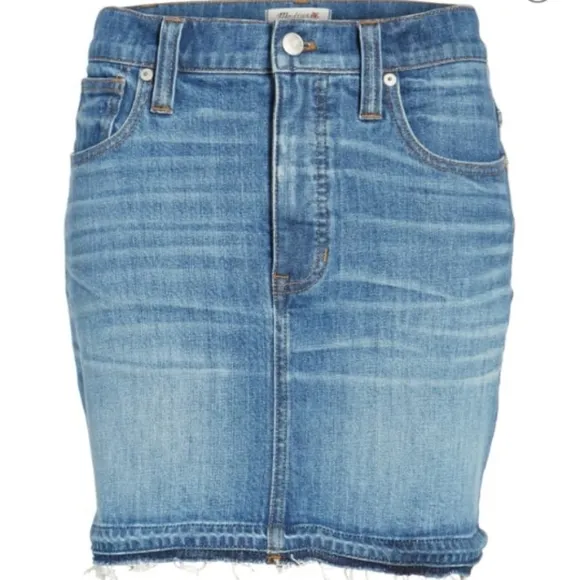Madewell sz 31 step hem denim mini skirt