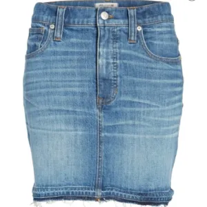 Madewell sz 31 step hem denim mini skirt