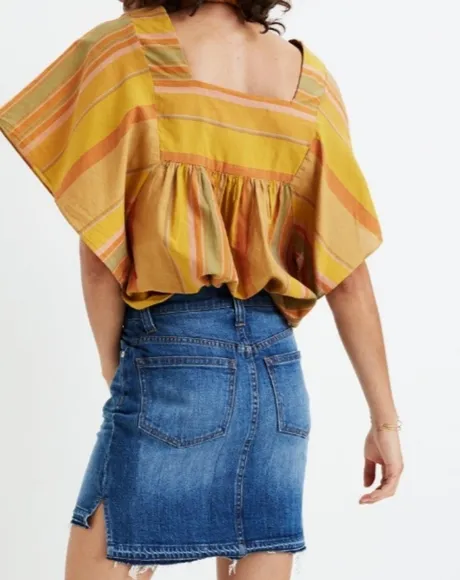 Madewell sz 31 step hem denim mini skirt