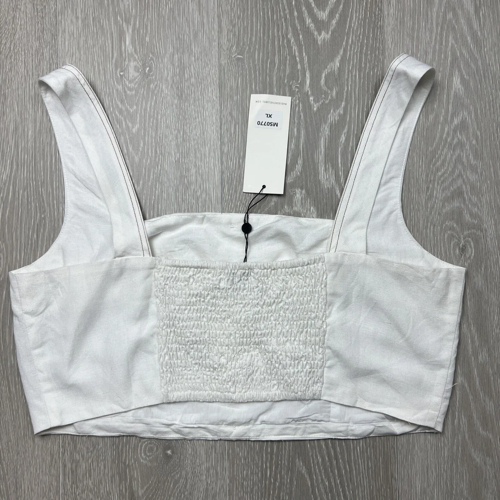 Madison The Label Womens White Cropped Tank Top Size XL (New)