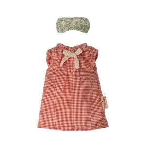 Maileg Clothes, Red Check Nightgown for Mum Mouse