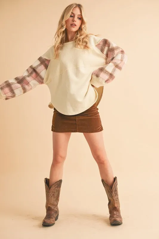 Malva Plaid Pullover Sweater