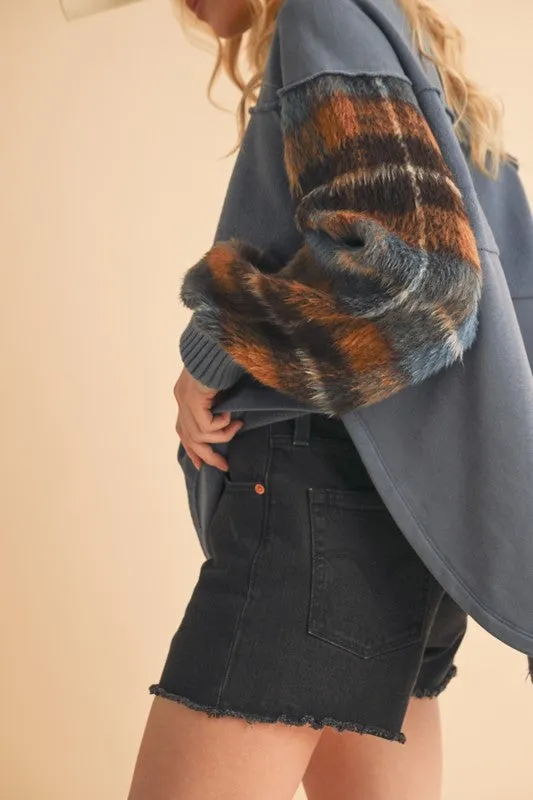 Malva Plaid Pullover Sweater