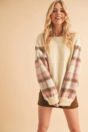 Malva Plaid Pullover Sweater