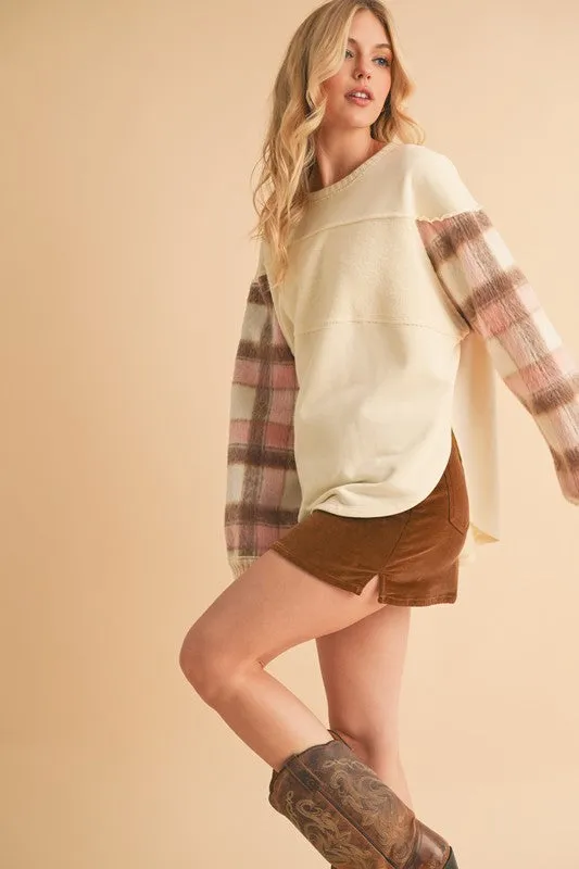 Malva Plaid Pullover Sweater