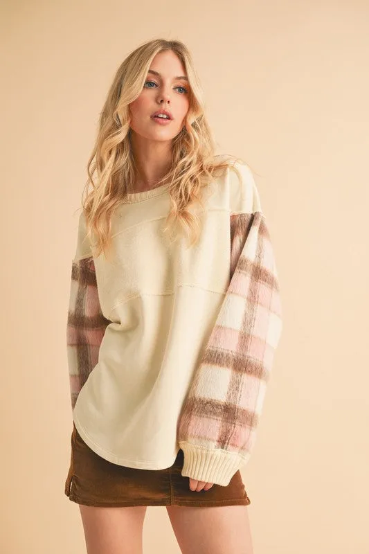 Malva Plaid Pullover Sweater