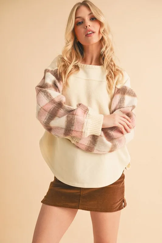 Malva Plaid Pullover Sweater