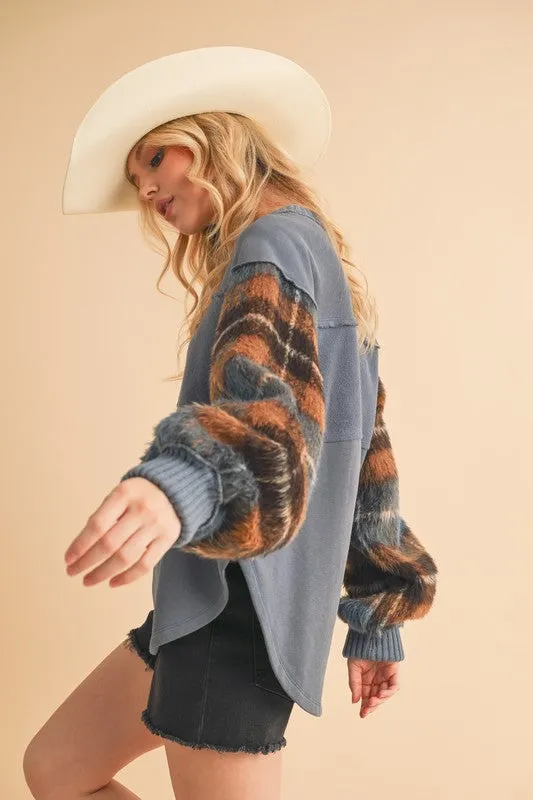 Malva Plaid Pullover Sweater