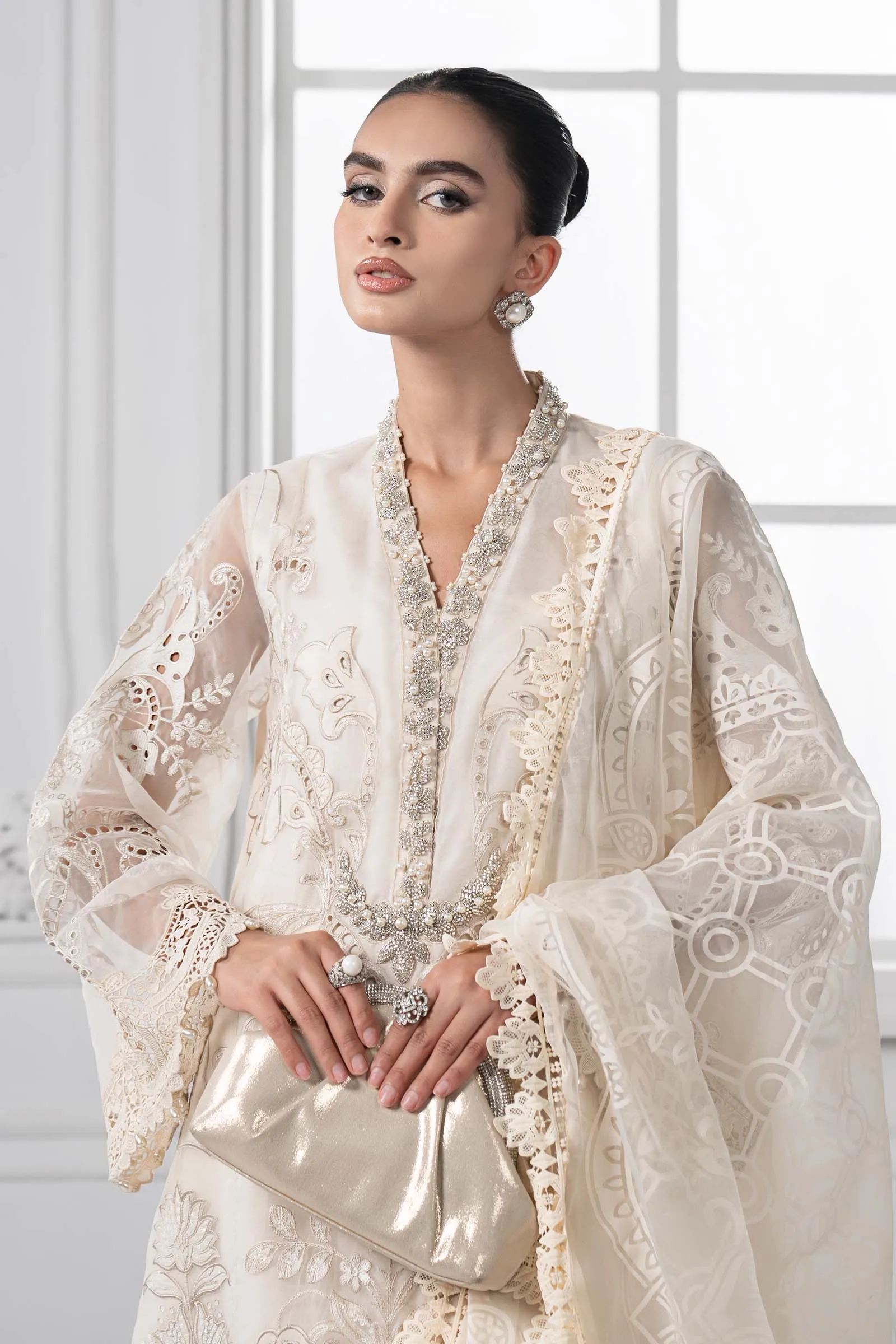 Maria.B. Designs - 3 Piece Embroidered Organza Suit | DS-2506-A