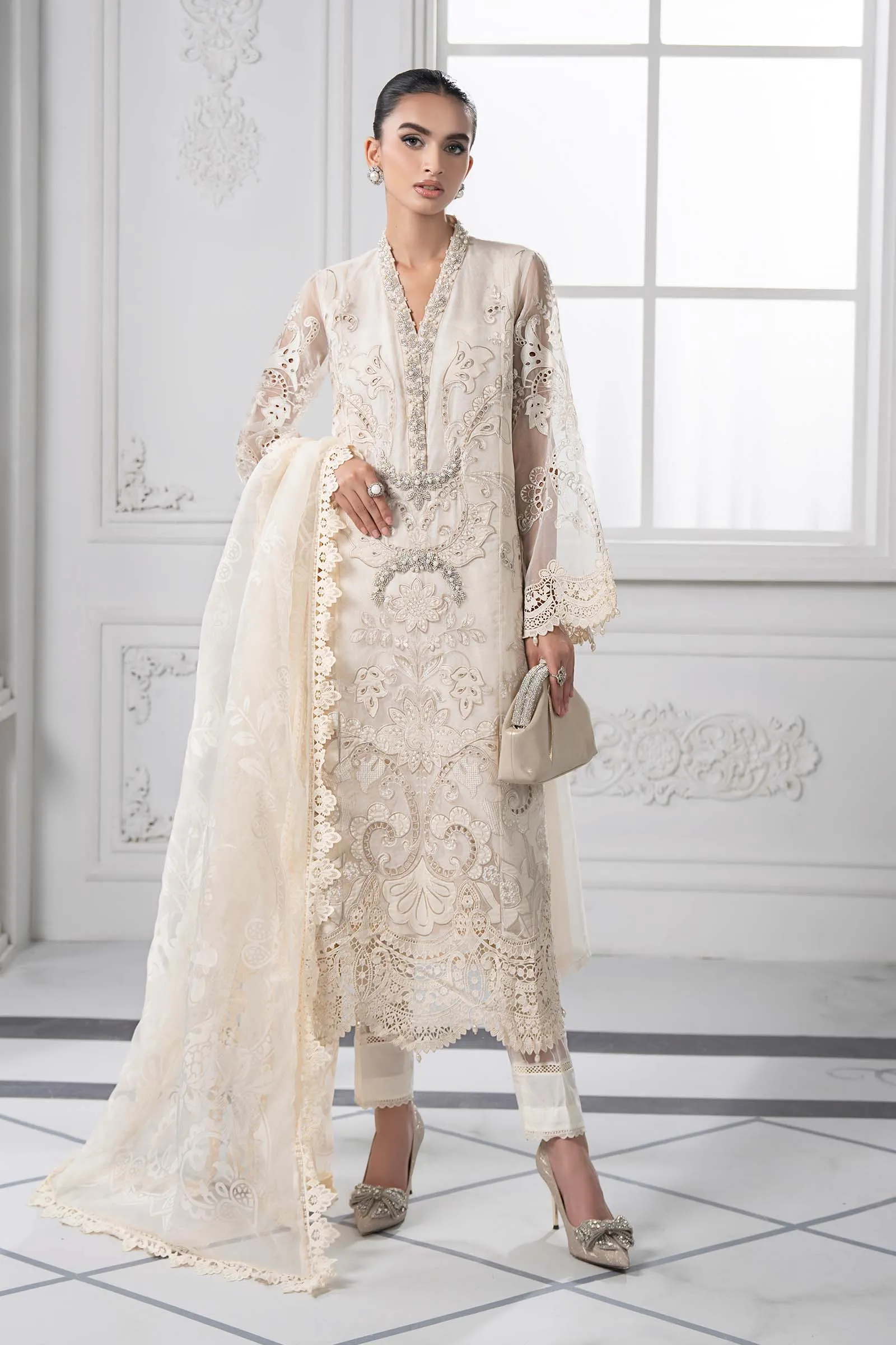 Maria.B. Designs - 3 Piece Embroidered Organza Suit | DS-2506-A