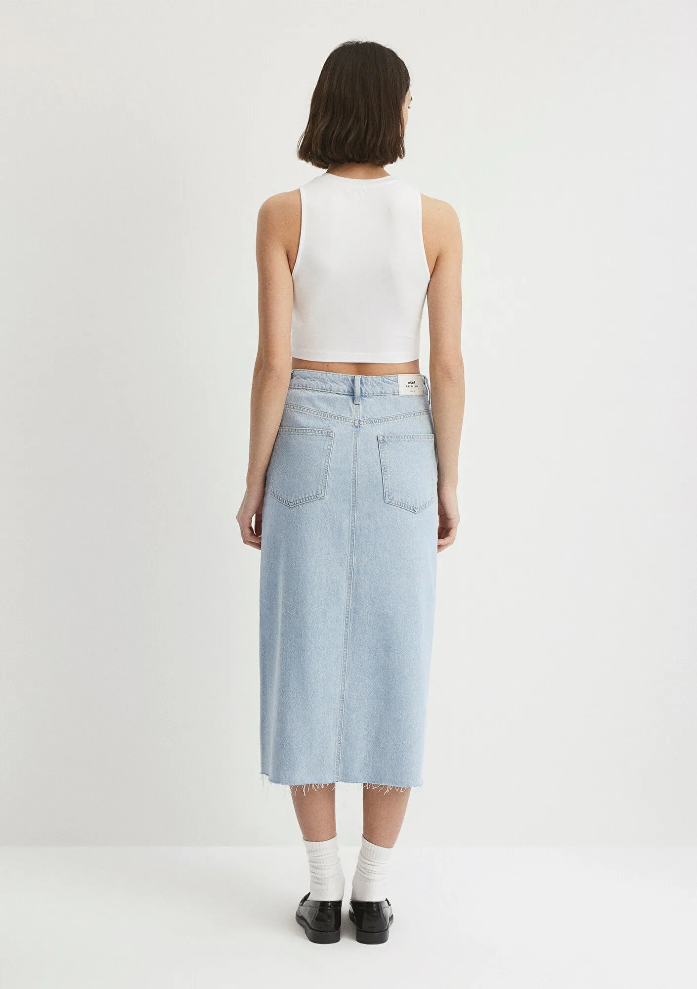 Marin Bleached Denim Jean Skirt