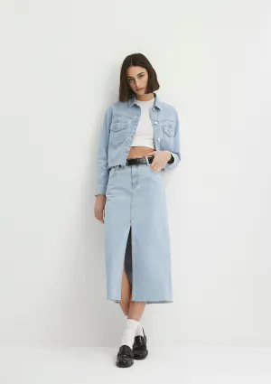 Marin Bleached Denim Jean Skirt