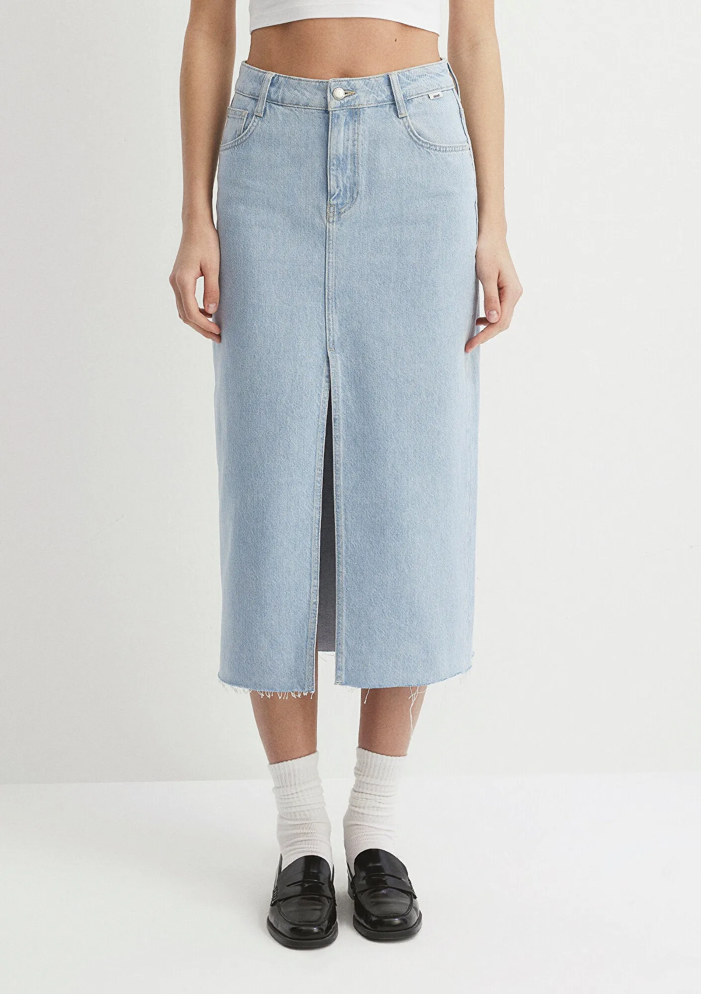 Marin Bleached Denim Jean Skirt