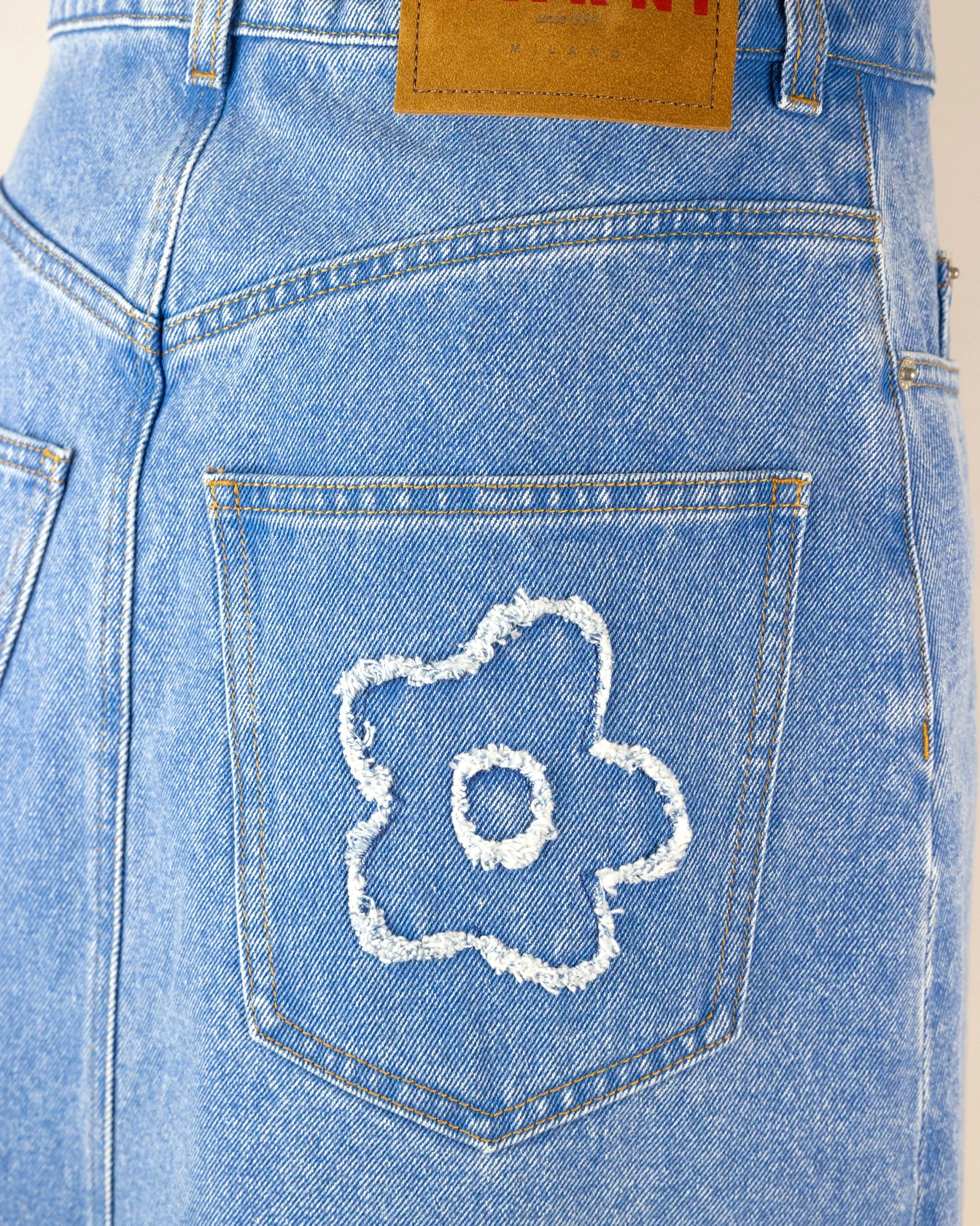 Marni minigonna i denim con patch