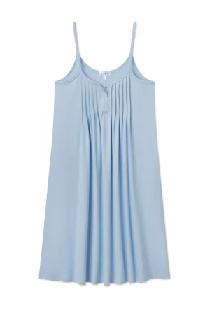 Maternity Pima Pleat Neck Nightgown in French Blue