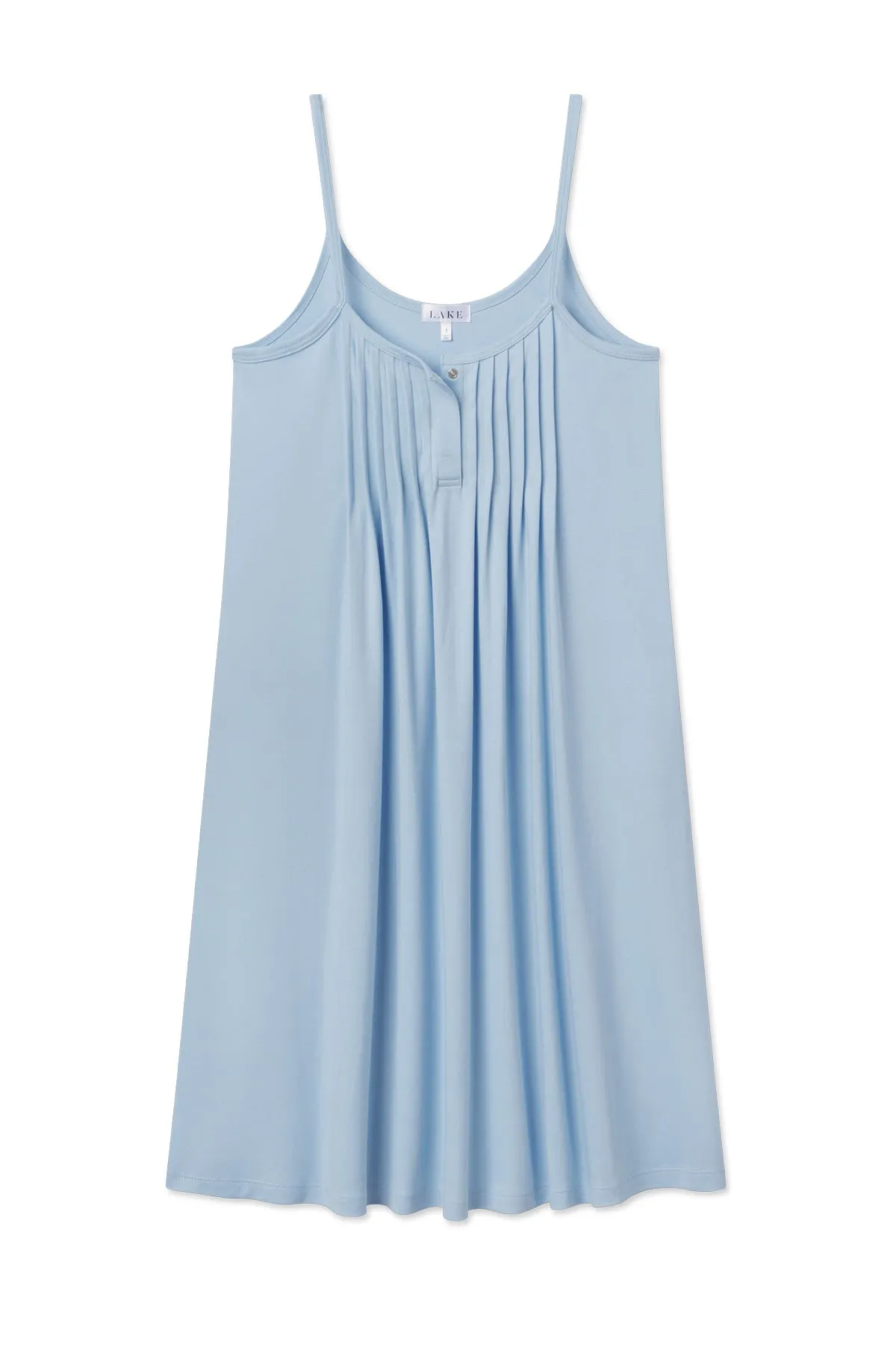 Maternity Pima Pleat Neck Nightgown in French Blue