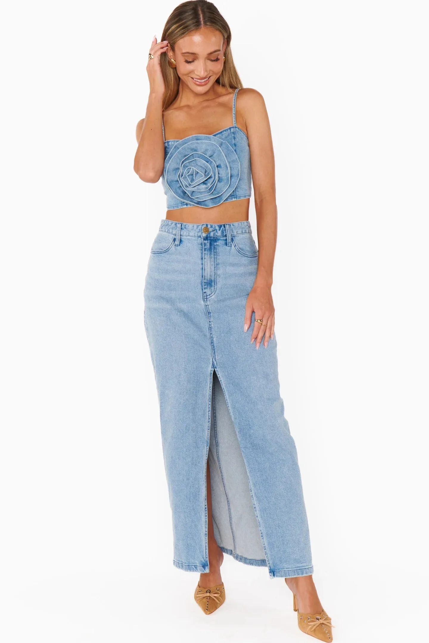 McEntire Maxi Skirt | Stone Blue